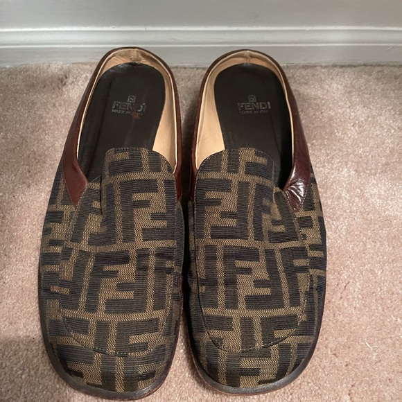 Fendi Shoes | Authentic Fendi Slide Loafers 39.5 | Color: Black/Brown | Size: 9 | Madj84's Closet